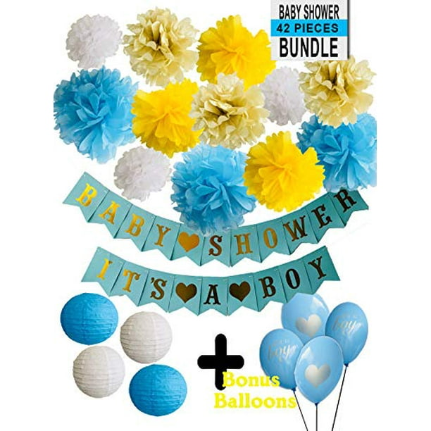 It/'s A Boy Banner Baby Shower Baby Boy Party Decorations New baby Party decoration Custom Gold baby shower Gold glitter Blue Ombre